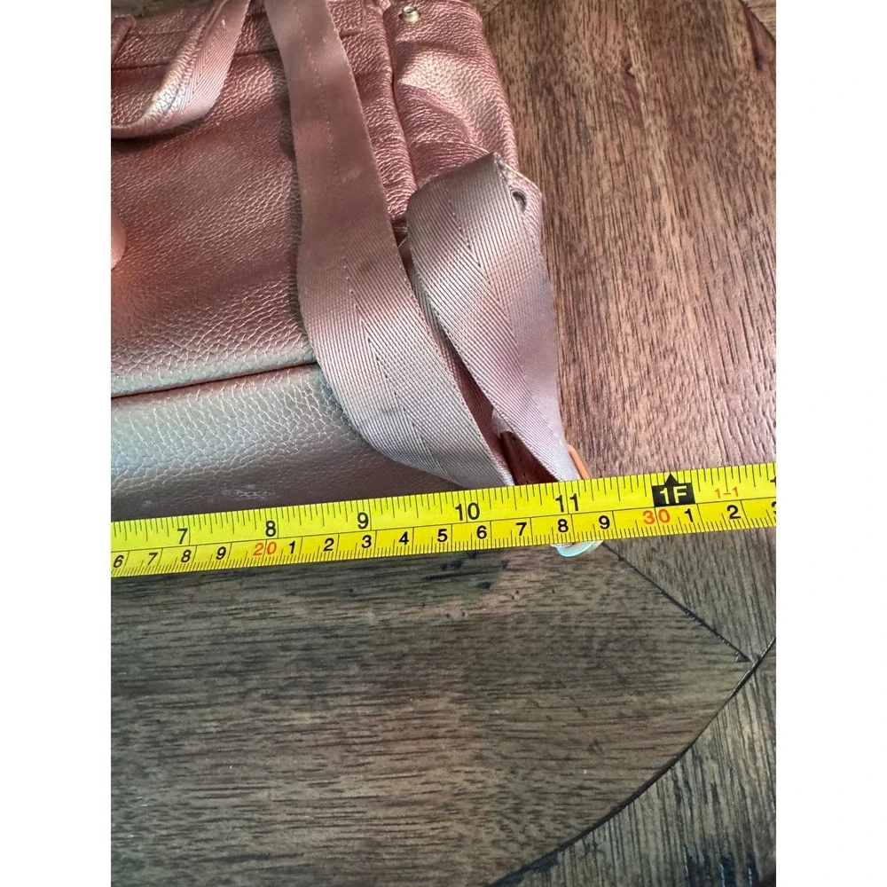 Freshly Picked Mini Classic Diaper Bag Rose Gold Metallic Vegan Leather Backpack